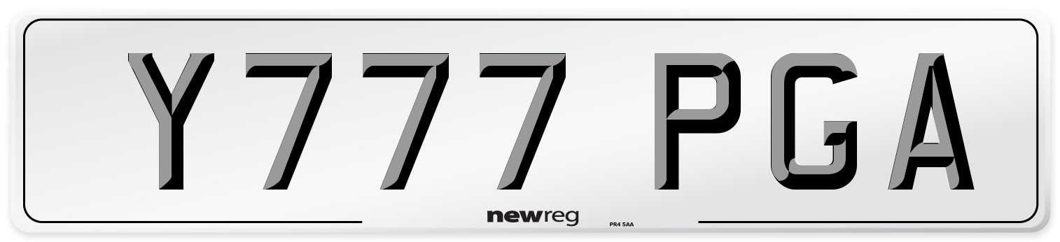 Y777 PGA Number Plate from New Reg